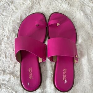Michael Kors Fuchsia Slide Sandals(A239)
